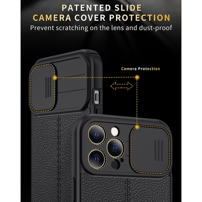 Litchi Texture Sliding Camshield Funda protectora de TPU, For iPhone 11, For iPhone 11 Pro, For iPhone 11 Pro Max, For iPhone 12 mini, For iPhone 12, For iPhone 12 Pro, For iPhone 12 Pro Max
