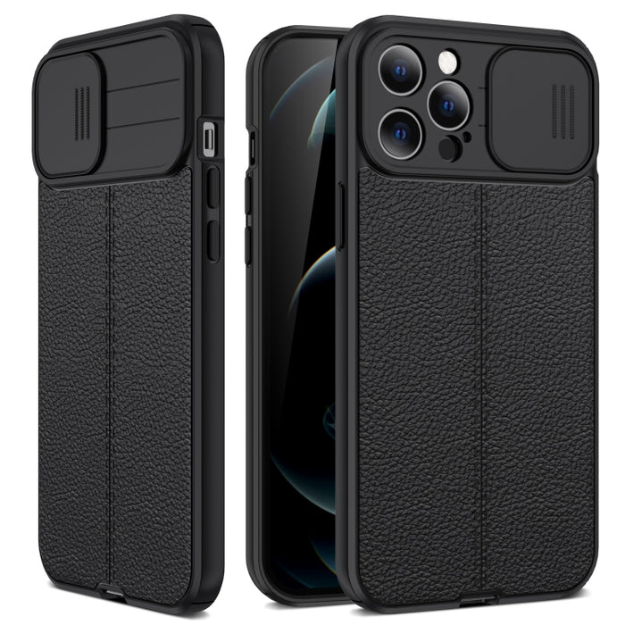 Litchi Texture Sliding Camshield Funda protectora de TPU, For iPhone 11, For iPhone 11 Pro, For iPhone 11 Pro Max, For iPhone 12 mini, For iPhone 12, For iPhone 12 Pro, For iPhone 12 Pro Max