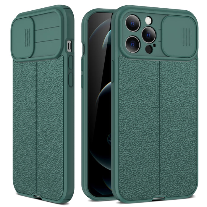Litchi Texture Sliding Camshield Funda protectora de TPU, For iPhone 11, For iPhone 11 Pro, For iPhone 11 Pro Max, For iPhone 12 mini, For iPhone 12, For iPhone 12 Pro, For iPhone 12 Pro Max