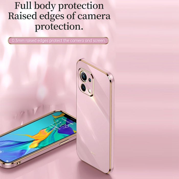 XINLI Straight 6D Plating Gold Edge TPU Estuche a prueba de golpes, For Xiaomi Mi 11 Lite