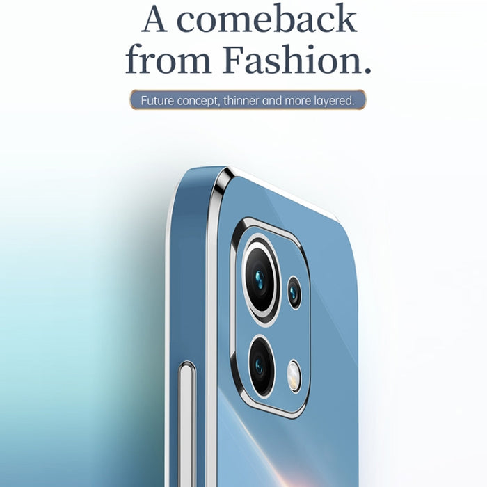 XINLI Straight 6D Plating Gold Edge TPU Estuche a prueba de golpes, For Xiaomi Mi 11 Lite