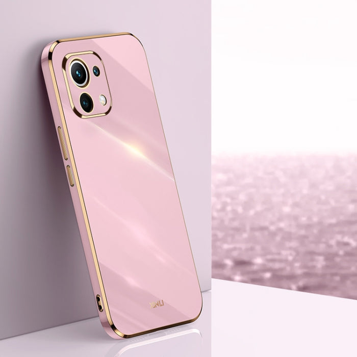 XINLI Straight 6D Plating Gold Edge TPU Estuche a prueba de golpes, For Xiaomi Mi 11 Lite