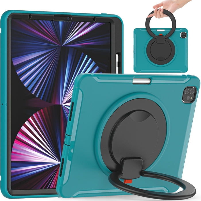 Estuche protector de TPU + PC a prueba de golpes con rotación de 360 grados Mango plegable Soporte de agarre Ranura para bolígrafo
