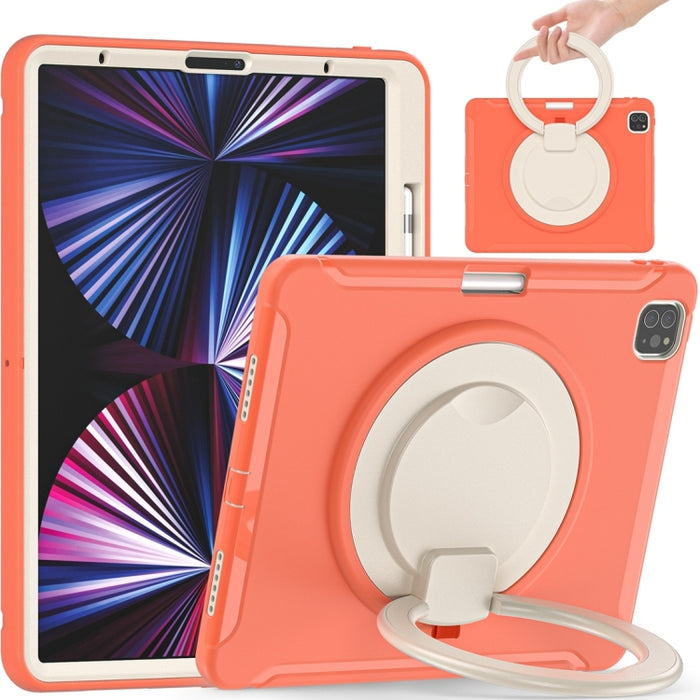 Estuche protector de TPU + PC a prueba de golpes con rotación de 360 grados Mango plegable Soporte de agarre Ranura para bolígrafo