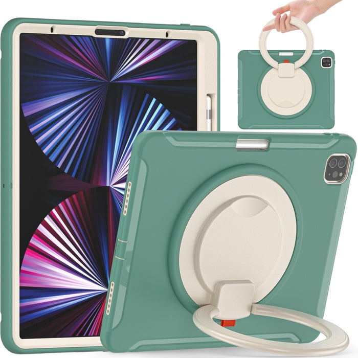 Estuche protector de TPU + PC a prueba de golpes con rotación de 360 grados Mango plegable Soporte de agarre Ranura para bolígrafo