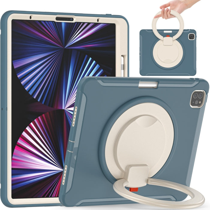 Estuche protector de TPU + PC a prueba de golpes con rotación de 360 grados Mango plegable Soporte de agarre Ranura para bolígrafo