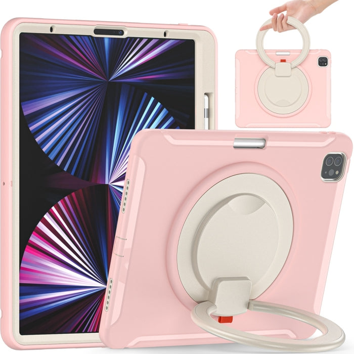 Estuche protector de TPU + PC a prueba de golpes con rotación de 360 grados Mango plegable Soporte de agarre Ranura para bolígrafo