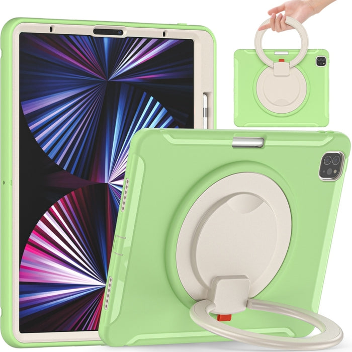Estuche protector de TPU + PC a prueba de golpes con rotación de 360 grados Mango plegable Soporte de agarre Ranura para bolígrafo