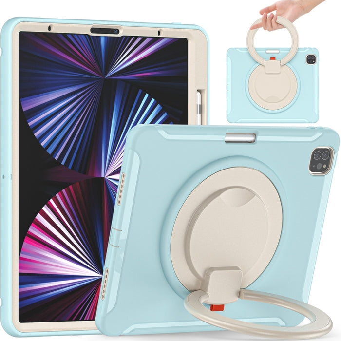 Estuche protector de TPU + PC a prueba de golpes con rotación de 360 grados Mango plegable Soporte de agarre Ranura para bolígrafo