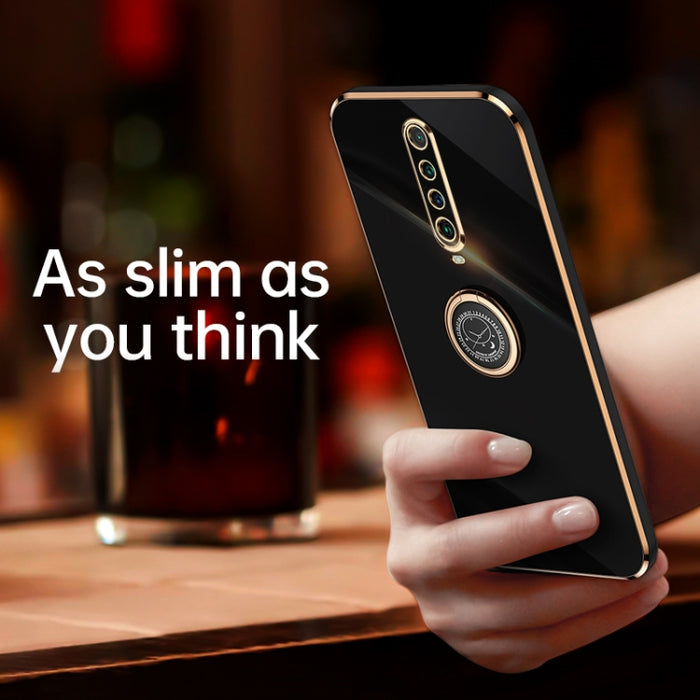 XINLI Straight 6D Plating Gold Edge TPU Estuche a prueba de golpes con soporte para anillo, For Xiaomi Redmi K30, For Xiaomi Redmi K40, For Xiaomi Redmi Note 8 Pro, For Xiaomi Redmi Note 9 4G, For Xiaomi Redmi Note 9 5G, For Xiaomi Redmi Note 9S       ...