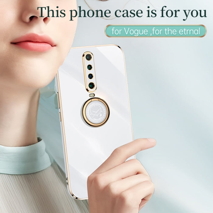 XINLI Straight 6D Plating Gold Edge TPU Estuche a prueba de golpes con soporte para anillo, For Xiaomi Redmi K30, For Xiaomi Redmi K40, For Xiaomi Redmi Note 8 Pro, For Xiaomi Redmi Note 9 4G, For Xiaomi Redmi Note 9 5G, For Xiaomi Redmi Note 9S       ...