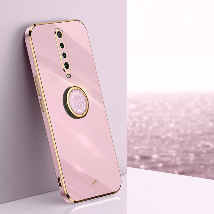XINLI Straight 6D Plating Gold Edge TPU Estuche a prueba de golpes con soporte para anillo, For Xiaomi Redmi K30, For Xiaomi Redmi K40, For Xiaomi Redmi Note 8 Pro, For Xiaomi Redmi Note 9 4G, For Xiaomi Redmi Note 9 5G, For Xiaomi Redmi Note 9S       ...