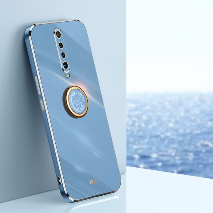 XINLI Straight 6D Plating Gold Edge TPU Estuche a prueba de golpes con soporte para anillo, For Xiaomi Redmi K30, For Xiaomi Redmi K40, For Xiaomi Redmi Note 8 Pro, For Xiaomi Redmi Note 9 4G, For Xiaomi Redmi Note 9 5G, For Xiaomi Redmi Note 9S       ...