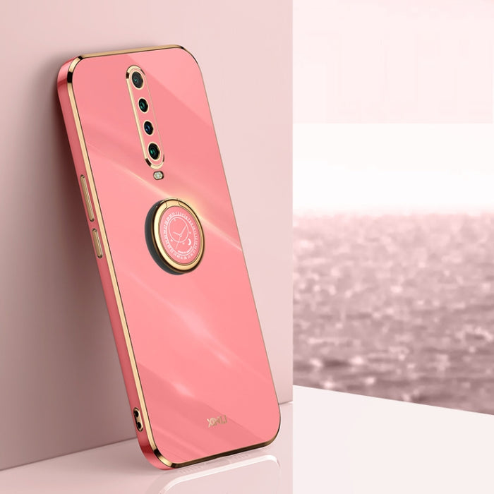 XINLI Straight 6D Plating Gold Edge TPU Estuche a prueba de golpes con soporte para anillo, For Xiaomi Redmi K30, For Xiaomi Redmi K40, For Xiaomi Redmi Note 8 Pro, For Xiaomi Redmi Note 9 4G, For Xiaomi Redmi Note 9 5G, For Xiaomi Redmi Note 9S       ...