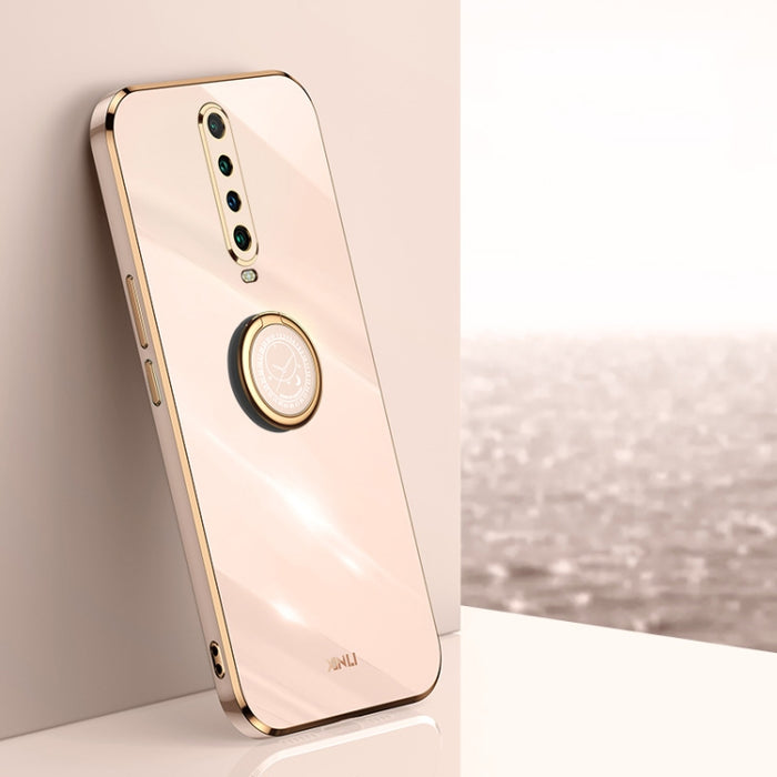 XINLI Straight 6D Plating Gold Edge TPU Estuche a prueba de golpes con soporte para anillo, For Xiaomi Redmi K30, For Xiaomi Redmi K40, For Xiaomi Redmi Note 8 Pro, For Xiaomi Redmi Note 9 4G, For Xiaomi Redmi Note 9 5G, For Xiaomi Redmi Note 9S       ...