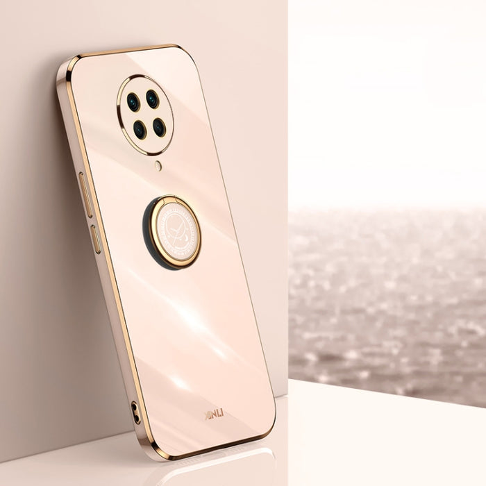 XINLI Straight 6D Plating Gold Edge TPU Estuche a prueba de golpes con soporte para anillo, For Xiaomi Mi 11 Lite, For Xiaomi Redmi K30 Pro