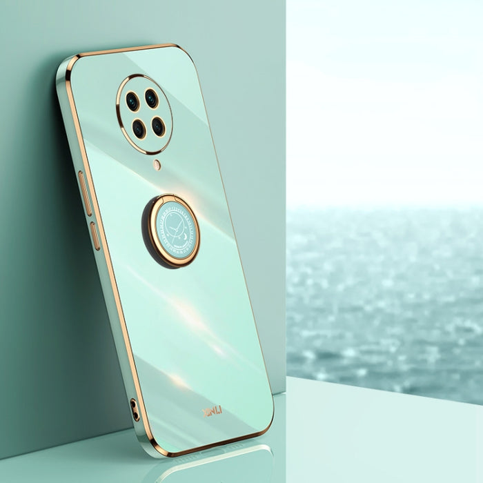 XINLI Straight 6D Plating Gold Edge TPU Estuche a prueba de golpes con soporte para anillo, For Xiaomi Mi 11 Lite, For Xiaomi Redmi K30 Pro
