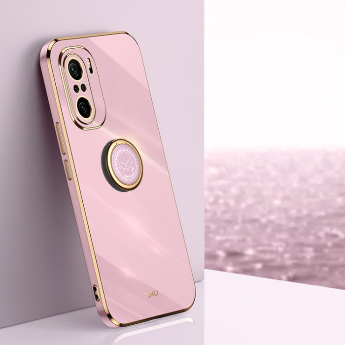 XINLI Straight 6D Plating Gold Edge TPU Estuche a prueba de golpes con soporte para anillo, For Xiaomi Redmi K30, For Xiaomi Redmi K40, For Xiaomi Redmi Note 8 Pro, For Xiaomi Redmi Note 9 4G, For Xiaomi Redmi Note 9 5G, For Xiaomi Redmi Note 9S       ...