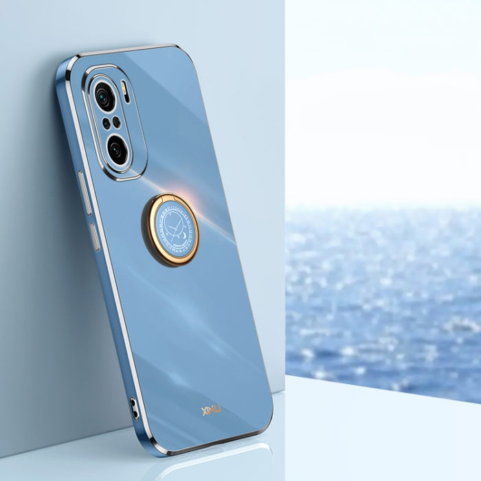 XINLI Straight 6D Plating Gold Edge TPU Estuche a prueba de golpes con soporte para anillo, For Xiaomi Redmi K30, For Xiaomi Redmi K40, For Xiaomi Redmi Note 8 Pro, For Xiaomi Redmi Note 9 4G, For Xiaomi Redmi Note 9 5G, For Xiaomi Redmi Note 9S       ...