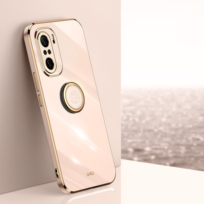 XINLI Straight 6D Plating Gold Edge TPU Estuche a prueba de golpes con soporte para anillo, For Xiaomi Redmi K30, For Xiaomi Redmi K40, For Xiaomi Redmi Note 8 Pro, For Xiaomi Redmi Note 9 4G, For Xiaomi Redmi Note 9 5G, For Xiaomi Redmi Note 9S       ...