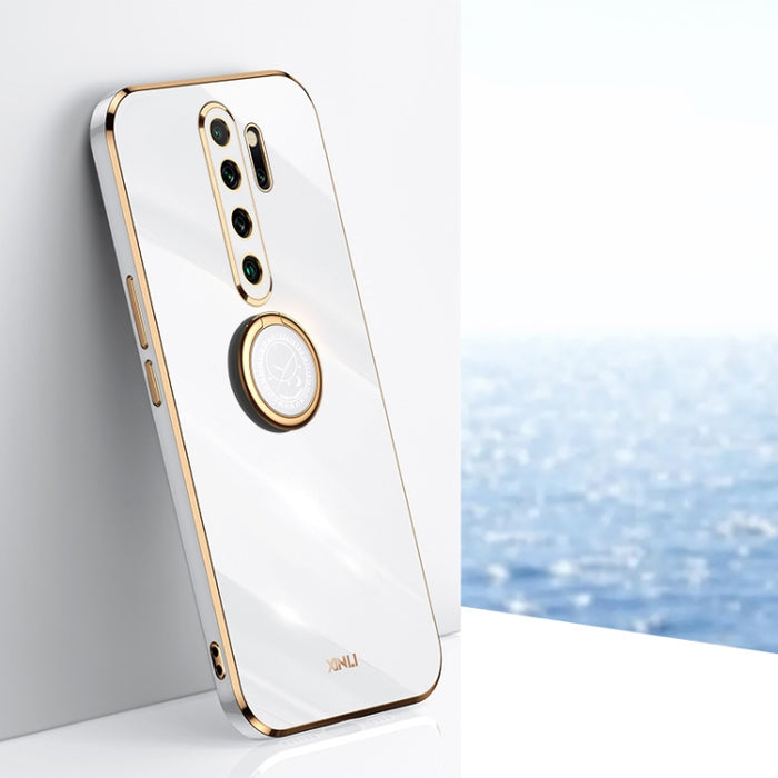 XINLI Straight 6D Plating Gold Edge TPU Estuche a prueba de golpes con soporte para anillo, For Xiaomi Redmi K30, For Xiaomi Redmi K40, For Xiaomi Redmi Note 8 Pro, For Xiaomi Redmi Note 9 4G, For Xiaomi Redmi Note 9 5G, For Xiaomi Redmi Note 9S       ...