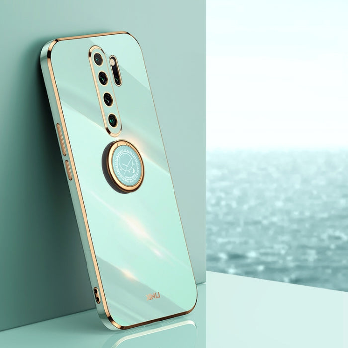 XINLI Straight 6D Plating Gold Edge TPU Estuche a prueba de golpes con soporte para anillo, For Xiaomi Redmi K30, For Xiaomi Redmi K40, For Xiaomi Redmi Note 8 Pro, For Xiaomi Redmi Note 9 4G, For Xiaomi Redmi Note 9 5G, For Xiaomi Redmi Note 9S       ...