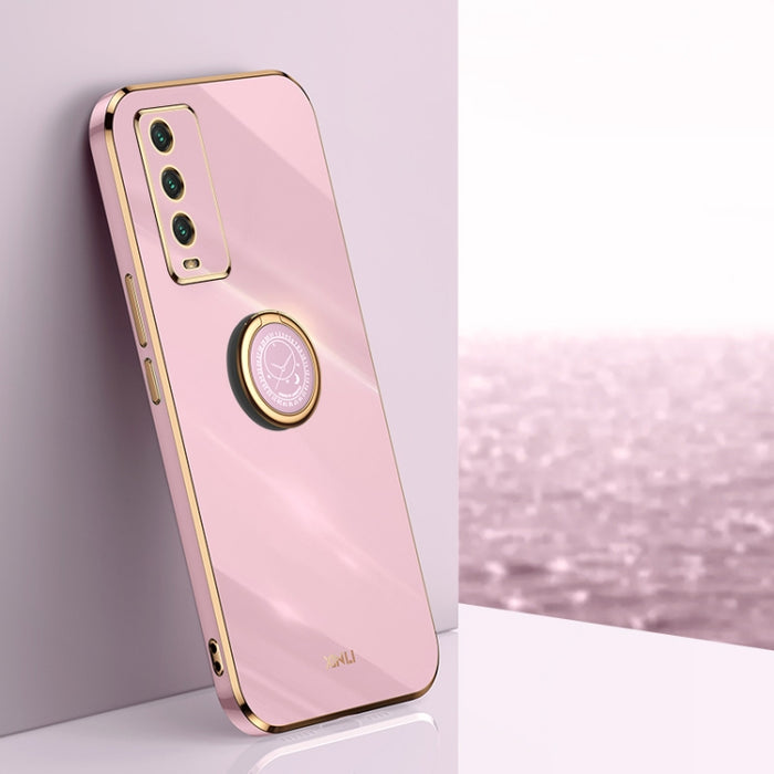 XINLI Straight 6D Plating Gold Edge TPU Estuche a prueba de golpes con soporte para anillo, For Xiaomi Redmi K30, For Xiaomi Redmi K40, For Xiaomi Redmi Note 8 Pro, For Xiaomi Redmi Note 9 4G, For Xiaomi Redmi Note 9 5G, For Xiaomi Redmi Note 9S       ...