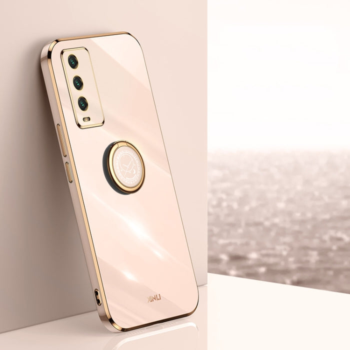 XINLI Straight 6D Plating Gold Edge TPU Estuche a prueba de golpes con soporte para anillo, For Xiaomi Redmi K30, For Xiaomi Redmi K40, For Xiaomi Redmi Note 8 Pro, For Xiaomi Redmi Note 9 4G, For Xiaomi Redmi Note 9 5G, For Xiaomi Redmi Note 9S       ...