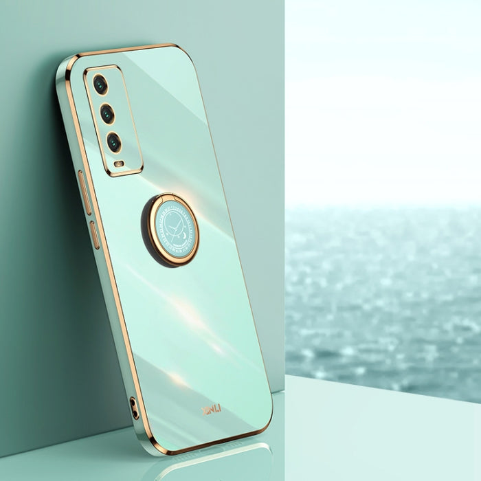 XINLI Straight 6D Plating Gold Edge TPU Estuche a prueba de golpes con soporte para anillo, For Xiaomi Redmi K30, For Xiaomi Redmi K40, For Xiaomi Redmi Note 8 Pro, For Xiaomi Redmi Note 9 4G, For Xiaomi Redmi Note 9 5G, For Xiaomi Redmi Note 9S       ...