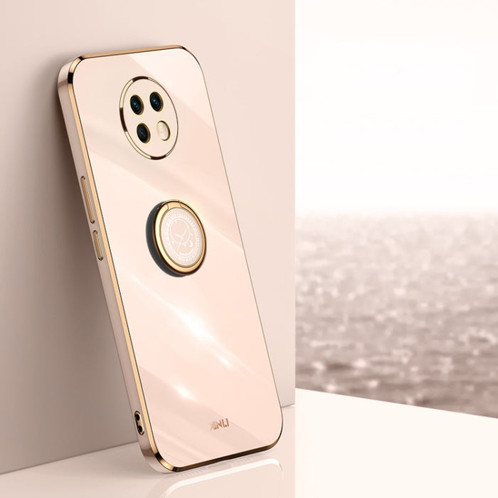 XINLI Straight 6D Plating Gold Edge TPU Estuche a prueba de golpes con soporte para anillo, For Xiaomi Redmi K30, For Xiaomi Redmi K40, For Xiaomi Redmi Note 8 Pro, For Xiaomi Redmi Note 9 4G, For Xiaomi Redmi Note 9 5G, For Xiaomi Redmi Note 9S       ...