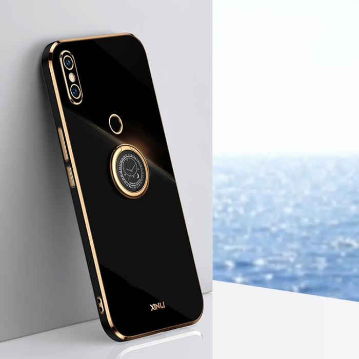 XINLI Straight 6D Plating Gold Edge TPU Estuche a prueba de golpes con soporte para anillo, For Xiaomi Redmi K30, For Xiaomi Redmi K40, For Xiaomi Redmi Note 8 Pro, For Xiaomi Redmi Note 9 4G, For Xiaomi Redmi Note 9 5G, For Xiaomi Redmi Note 9S       ...