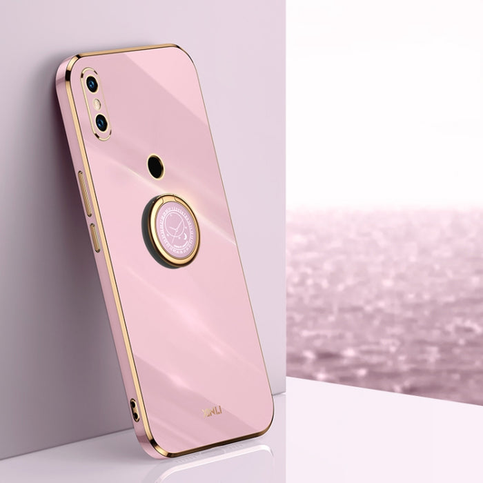 XINLI Straight 6D Plating Gold Edge TPU Estuche a prueba de golpes con soporte para anillo, For Xiaomi Redmi K30, For Xiaomi Redmi K40, For Xiaomi Redmi Note 8 Pro, For Xiaomi Redmi Note 9 4G, For Xiaomi Redmi Note 9 5G, For Xiaomi Redmi Note 9S       ...