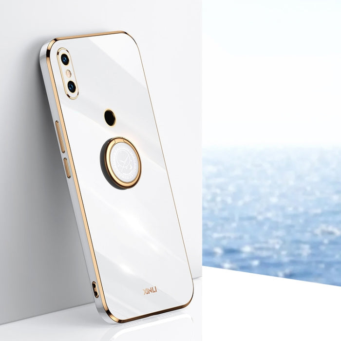 XINLI Straight 6D Plating Gold Edge TPU Estuche a prueba de golpes con soporte para anillo, For Xiaomi Redmi K30, For Xiaomi Redmi K40, For Xiaomi Redmi Note 8 Pro, For Xiaomi Redmi Note 9 4G, For Xiaomi Redmi Note 9 5G, For Xiaomi Redmi Note 9S       ...