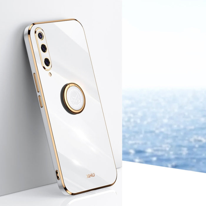 XINLI Straight 6D Plating Gold Edge TPU Estuche a prueba de golpes con soporte para anillo, For Xiaomi Redmi K30, For Xiaomi Redmi K40, For Xiaomi Redmi Note 8 Pro, For Xiaomi Redmi Note 9 4G, For Xiaomi Redmi Note 9 5G, For Xiaomi Redmi Note 9S       ...