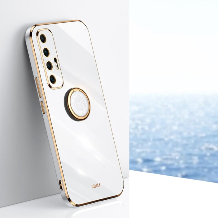 XINLI Straight 6D Plating Gold Edge TPU Estuche a prueba de golpes con soporte para anillo, For Xiaomi Redmi K30, For Xiaomi Redmi K40, For Xiaomi Redmi Note 8 Pro, For Xiaomi Redmi Note 9 4G, For Xiaomi Redmi Note 9 5G, For Xiaomi Redmi Note 9S       ...