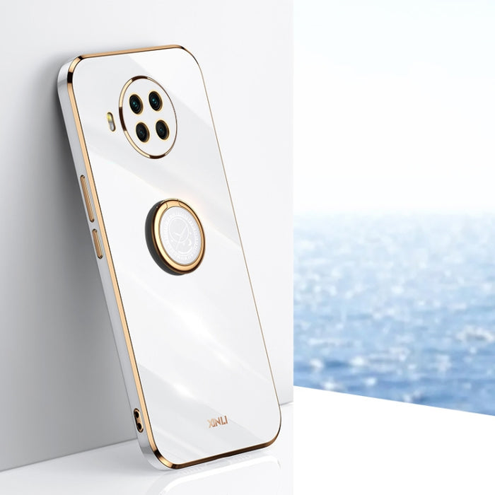 XINLI Straight 6D Plating Gold Edge TPU Estuche a prueba de golpes con soporte para anillo, For Xiaomi Redmi K30, For Xiaomi Redmi K40, For Xiaomi Redmi Note 8 Pro, For Xiaomi Redmi Note 9 4G, For Xiaomi Redmi Note 9 5G, For Xiaomi Redmi Note 9S       ...