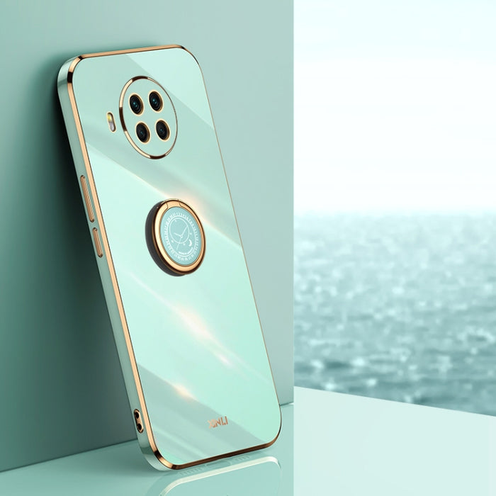 XINLI Straight 6D Plating Gold Edge TPU Estuche a prueba de golpes con soporte para anillo, For Xiaomi Redmi K30, For Xiaomi Redmi K40, For Xiaomi Redmi Note 8 Pro, For Xiaomi Redmi Note 9 4G, For Xiaomi Redmi Note 9 5G, For Xiaomi Redmi Note 9S       ...