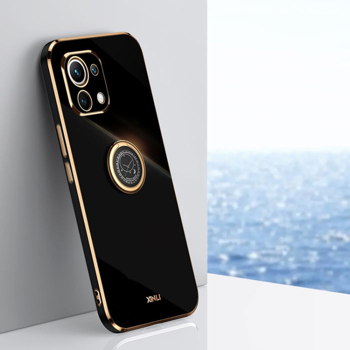 XINLI Straight 6D Plating Gold Edge TPU Estuche a prueba de golpes con soporte para anillo, For Xiaomi Redmi K30, For Xiaomi Redmi K40, For Xiaomi Redmi Note 8 Pro, For Xiaomi Redmi Note 9 4G, For Xiaomi Redmi Note 9 5G, For Xiaomi Redmi Note 9S       ...