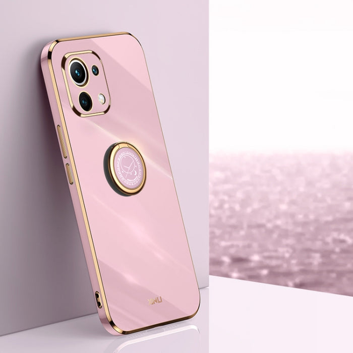 XINLI Straight 6D Plating Gold Edge TPU Estuche a prueba de golpes con soporte para anillo, For Xiaomi Redmi K30, For Xiaomi Redmi K40, For Xiaomi Redmi Note 8 Pro, For Xiaomi Redmi Note 9 4G, For Xiaomi Redmi Note 9 5G, For Xiaomi Redmi Note 9S       ...