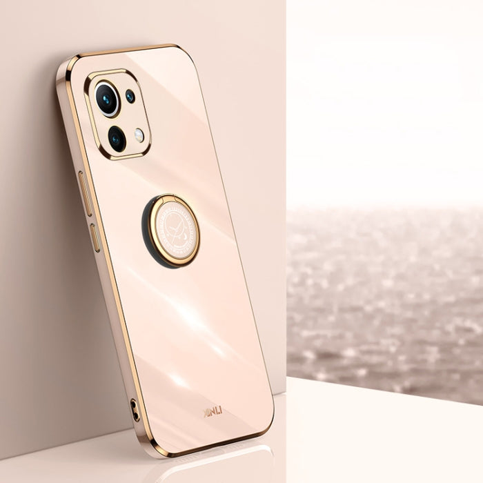 XINLI Straight 6D Plating Gold Edge TPU Estuche a prueba de golpes con soporte para anillo, For Xiaomi Redmi K30, For Xiaomi Redmi K40, For Xiaomi Redmi Note 8 Pro, For Xiaomi Redmi Note 9 4G, For Xiaomi Redmi Note 9 5G, For Xiaomi Redmi Note 9S       ...