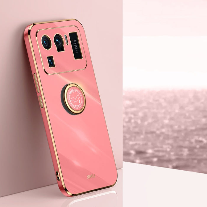 XINLI Straight 6D Plating Gold Edge TPU Estuche a prueba de golpes con soporte para anillo, For Xiaomi Redmi K30, For Xiaomi Redmi K40, For Xiaomi Redmi Note 8 Pro, For Xiaomi Redmi Note 9 4G, For Xiaomi Redmi Note 9 5G, For Xiaomi Redmi Note 9S       ...