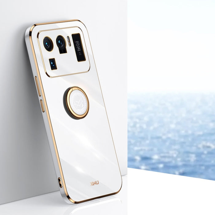 XINLI Straight 6D Plating Gold Edge TPU Estuche a prueba de golpes con soporte para anillo, For Xiaomi Redmi K30, For Xiaomi Redmi K40, For Xiaomi Redmi Note 8 Pro, For Xiaomi Redmi Note 9 4G, For Xiaomi Redmi Note 9 5G, For Xiaomi Redmi Note 9S       ...