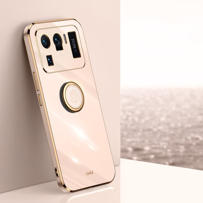 XINLI Straight 6D Plating Gold Edge TPU Estuche a prueba de golpes con soporte para anillo, For Xiaomi Redmi K30, For Xiaomi Redmi K40, For Xiaomi Redmi Note 8 Pro, For Xiaomi Redmi Note 9 4G, For Xiaomi Redmi Note 9 5G, For Xiaomi Redmi Note 9S       ...