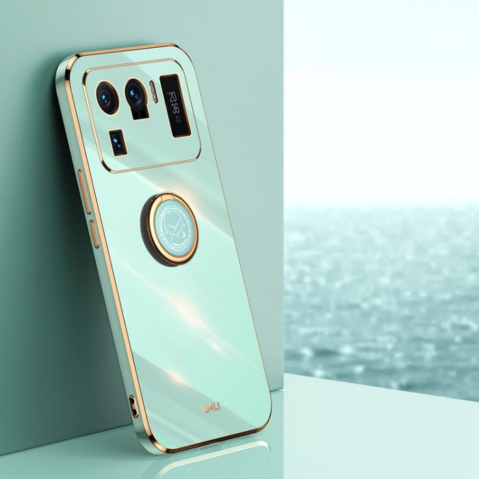 XINLI Straight 6D Plating Gold Edge TPU Estuche a prueba de golpes con soporte para anillo, For Xiaomi Redmi K30, For Xiaomi Redmi K40, For Xiaomi Redmi Note 8 Pro, For Xiaomi Redmi Note 9 4G, For Xiaomi Redmi Note 9 5G, For Xiaomi Redmi Note 9S       ...