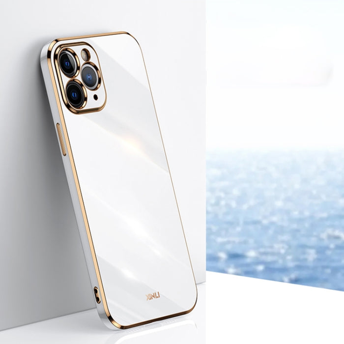 XINLI Straight 6D Plating Gold Edge TPU Estuche a prueba de golpes, For iPhone 6 / 6s, For iPhone 6 Plus / 6s Plus, For iPhone SE 2022 / SE 2020 / 8 / 7, For iPhone 11, For iPhone 11 Pro, For iPhone 11 Pro Max, For iPhone 12, For iPhone 12 mini        ...