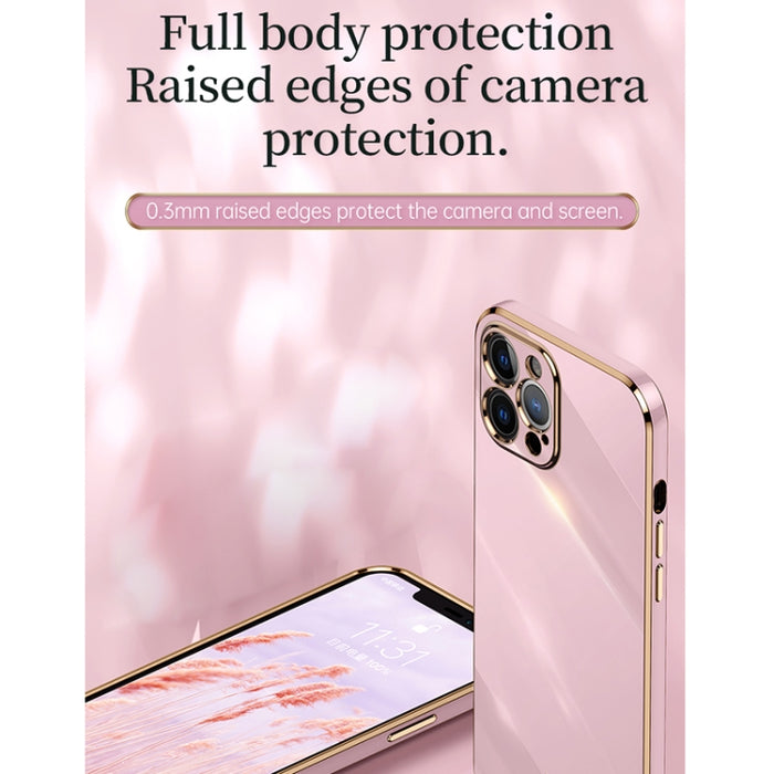 XINLI Straight 6D Plating Gold Edge TPU Estuche a prueba de golpes