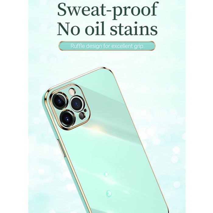 XINLI Straight 6D Plating Gold Edge TPU Estuche a prueba de golpes