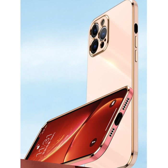 XINLI Straight 6D Plating Gold Edge TPU Estuche a prueba de golpes