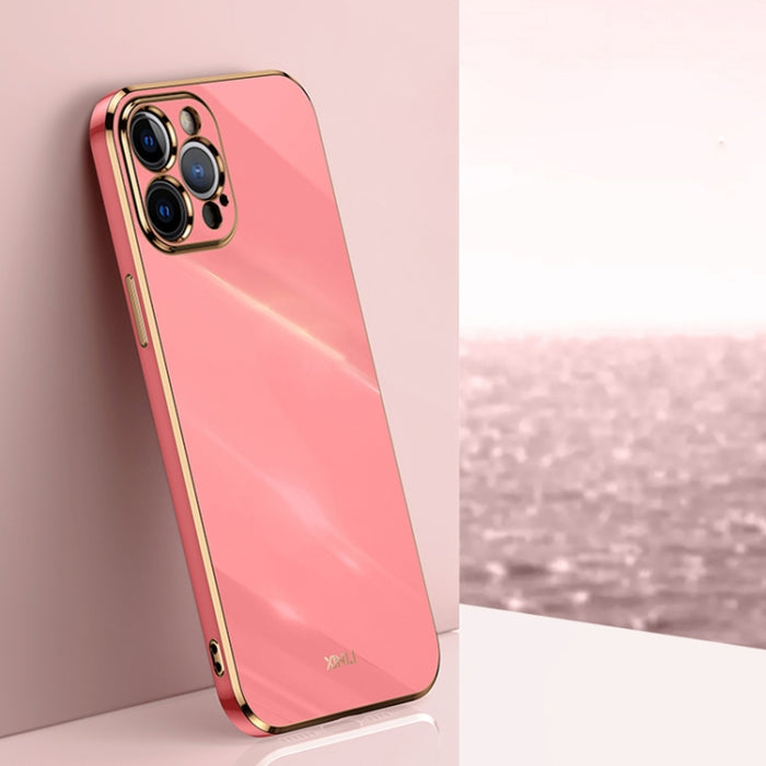 XINLI Straight 6D Plating Gold Edge TPU Estuche a prueba de golpes