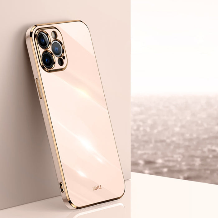 XINLI Straight 6D Plating Gold Edge TPU Estuche a prueba de golpes